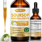 Soursop Graviola Liquid Drops 1800Mg, Natural Antioxidant, Cell Support & Regeneration, Immune Boost, Soursop Bitters Liquid, Sugar-Free, Non-Gmo, Vegan, Orange Flavor, 2 Fl Oz Soursop Graviola Liquid Drops 1800Mg, Natural Antioxidant, Cell Support & Regeneration, Immune Boost, Soursop Bitters Liquid, Sugar-Free, Non-Gmo, Vegan, Orange Flavor, 2 Fl Oz