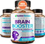 40-In-1 Brain Booster Supplements For Memory, Focus, Clarity, Energy, Performance | Natural Nootropic Brain Support Supplement With Dmae, Bacopa Monnieri & More | For Men & Women | 120 V Capsules