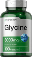 Horbäach Glycine 3000Mg Supplement | 100 Powder Capsules | Non-Gmo, Gluten Free