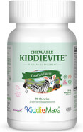 Maxi Health Chewable Kiddievite - One-A-Day Kids Multivitamin With 10 Mg Iron, Zinc, Magnesium - Immune Support - Vitamins A, C, D3, E, B6, B12 - Bubble Gum Flavor - Kosher - 90 Chewies