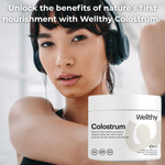 Wellthy Colostrum Powder  Grass-Fed, 40% Igg  Supports Immune System, Gut Health, And Radiant Skin  30 Servings  Made In Usa