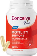 Conceive Plus Motility Support For Men - Boost Sperm Volume & Count - Vitamin D, Vitamin E, Zinc, Spermidine, Antioxidants - Sperm Motility - Multivitamin Supplement For Men, 60 Caps