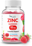 Zinc 50Mg Gummies  Vegetarian, Gmo Free & Gluten Free Vitamin  Great Tasting Berry Flavor Pectin Chews  Adult Dietary Supplement  60 Count [30 Doses]