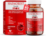 Haemobest Gentle Iron Power Capsules With Vitamin C - 60 Count - Boost Haemoglobin, Gentle On Stomachs - Non-Constipating Formula - Enhances Red Blood Cells Support