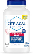 Citracal Maximum Plus, 650 Mg Calcium Citrate, Easily Absorbed And Highly Soluble With 25 Mcg (1000 Iu) Vitamin D3, Bone Health Support, Calcium Supplement For Ages 12+, 120 Count Citracal Maximum Plus, 650 Mg Calcium Citrate, Easily Absorbed And Highly Soluble With 25 Mcg (1000 Iu) Vitamin D3, Bone Health Support, Calcium Supplement For Ages 12+, 120 Count
