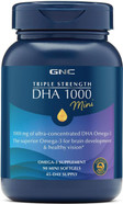 Gnc Triple Strength Dha 1000 Mini Omega 3 Supplement, 1000Mg, Ultra Concentrated, High Potency, Supports Brain Development And Healthy Vision, Burpless, 90 Mini Softgels, 45 Svg, 45 Day Supply