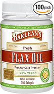 Barlean'S Omega 3 6 9 Flaxseed Oil Supplements, Cold-Pressed Flax Seed Supplement Softgels With 1650 Mg Ala Fatty Acids, 100 Count