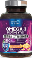 Omega 3 Fish Oil 2400 Mg - Triple Strength Omega3, Epa & Dha Fatty Acids Supplement - Natural Support For Immune, Heart & Brain Health - Wild Caught, Non-Gmo, Lemon Flavor, Burpless - 120 Softgels Omega 3 Fish Oil 2400 Mg - Triple Strength Omega3, Epa & Dha Fatty Acids Supplement - Natural Support For Immune, Heart & Brain Health - Wild Caught, Non-Gmo, Lemon Flavor, Burpless - 120 Softgels