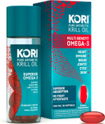 Kori Krill Oil Omega 3 Supplement, Antarctic Krill Oil With Superior Absorption Vs Fish Oil, 1200Mg Softgels, 30 Softgels, Epa & Dha