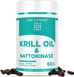 Nattokinase Supplement 4000 Fu Organic With Antarctic Krill Oil Omega 3 Softgels 2000Mg | Dha | Epa | Nattokinase Derived From Japanese Natto | Cardiovascular & Heart Health Support | 60 Softgels