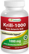 Best Naturals Krill Oil Soft Gel, 1000 Mg, 60 Count