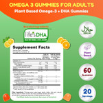 Vegan Omega 3 Gummies For Adults | No Fish Oil Burps | 60 Gummies | Plant Based W/Chia Oil, Algae | Omega 3 6 9 W/Dha, Vitamin C | For Brain, Cardiovascular & Immune Support Halal