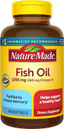 Nature Made Fish Oil Omega 3 Supplements, 1200Mg Softgels, Omega 3 Fish Oil For Healthy Heart Support, 100 Softgels, 50 Day Supply