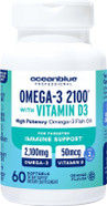 Oceanblue Professional Omega-3 2100 With Vitamin D3  60 Ct  Triple Strength Burpless Fish Oil Supplement With High-Potency Epa, Dha, Dpa And Vitamin D3  Wild-Caught  Orange Flavor (30 Servings)