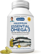 Andrew Lessman Maximum Essential Omega-3 Mint - 60 Softgels - Ultra-Pure, High Potency Omega-3 Oils. High Dha, No Stomach Upset, No Contaminants, No Mercury. Small Easy To Swallow Softgels