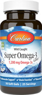 Carlson - Super Omega-3 Gems, 1200 Mg Omega-3 Fatty Acids With Epa And Dha, Wild-Caught Norwegian Supplement, Sustainably Sourced Fish Oil Capsules, Omega 3 Supplements, 100+30 Softgels