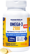Oceanblue Professional Omega-3 2100 Minis  120 Ct  Triple Strength Burpless Fish Oil Supplement With High-Potency Epa, Dha, Dpa  Orange Flavor (30 Servings)