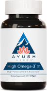 Ayush Herbs High Omega 3 - Omega 3 Fish Oil, 1000Mg Per Capsule, Epa & Dha Fish Oil Supplement For Women & Men, Natural Lemon Flavor - 60 Softgel Capsules (1 Count)