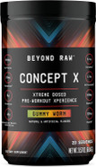 Beyond Raw Concept X, Clinically Dosed Pre-Workout Powder, Contains Caffeine, L-Citrulline, Creatine, And Beta-Alanine, Sweet & Tart Flavor, 20 Servings
