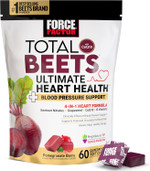 Force Factor Total Beets Ultimate Heart Health Chews For Blood Pressure Support, With Beetroot Powder, Coq10, B Vitamins & Grapeseed Extract For Blood Flow & Energy, Black Cherry, 60 Soft Chews Force Factor Total Beets Ultimate Heart Health Chews For Blood Pressure Support, With Beetroot Powder, Coq10, B Vitamins & Grapeseed Extract For Blood Flow & Energy, Black Cherry, 60 Soft Chews
