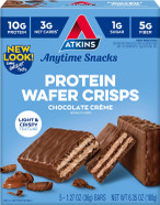 Atkins Chocolate Crème Protein Wafer Crisps, Protein Dessert, 4G Net Carb, 1G Sugar, High In Fiber, Keto Friendly, 5 Count