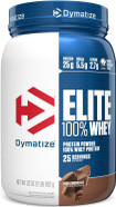 Dymatize Elite 100% Whey Protein Powder, Chocolate, 25G Of Protein, 5.5G Bcaas, Less Than 140 Cal., Gluten Free, 3G Carb, 2G Sugar, 3G Fat (25 Servings) Dymatize Elite 100% Whey Protein Powder, Chocolate, 25G Of Protein, 5.5G Bcaas, Less Than 140 Cal., Gluten Free, 3G Carb, 2G Sugar, 3G Fat (25 Servings)