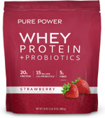 Dr. Mercola Pure Power Whey Protein + Probiotics - Supports Muscle Recovery & Digestive Health - Pasture-Raised Whey - Mcts & Fiber - Vanilla - 31 Oz (22 Servings) - Strawberry Dr. Mercola Pure Power Whey Protein + Probiotics - Supports Muscle Recovery & Digestive Health - Pasture-Raised Whey - Mcts & Fiber - Vanilla - 31 Oz (22 Servings) - Strawberry