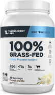 Transparent Labs Grass-Fed Whey Protein Isolate - Naturally Flavored, Gluten Free Whey Protein Powder With 28G Of Protein Per Serving & 9 Amino Acids - 30 Servings, French Vanilla