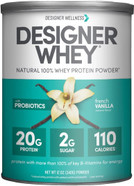 Designer Wellness Designer Whey Natural 100% Whey Protein Powder With Probiotics , Fiber, And Key B-Vitamins For Energy, Gluten-Free, Non-Gmo, Gourmet Chocolate 12 Oz
