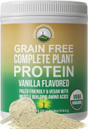 Organic Paleo Grain Free Plant Based Raw Vegan Protein Powder. Amazing Amino Acid Profile And Less Than 1G Of Sugar. With Hemp And Pea Protein Vanilla Flavored