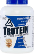 Body Nutrition Trutein High Protein Powder: 45% Whey, 45% Casein, 10% Egg White, Gluten-Free, Low Sodium, Grass Fed Whey Protein Powder, Gym Supplement & Breakfast Shake, Chocolate Peanut Butter, 2Lb