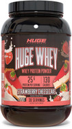 Huge Whey, Protein Powder For Muscle Gain, 25G Protein, 12G Eaas, Supports Muscle Growth, Performance & Recovery (Strawberry Cheesecake, 30 Servings) Huge Whey, Protein Powder For Muscle Gain, 25G Protein, 12G Eaas, Supports Muscle Growth, Performance & Recovery (Strawberry Cheesecake, 30 Servings)