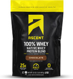 Ascent 100% Whey Protein Powder - Post Workout Whey Protein Isolate, Zero Artificial Flavors & Sweeteners, Soy & Gluten Free, 5.5G Bcaa, 2.6G Leucine, Essential Amino Acids, Chocolate 4 Lb