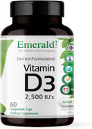 Emerald Labs Vitamin D3 2,500 Iu'S - Supports Bone, Teeth, Muscle, Heart & Immune Health - Premium Dietary Supplement - 60 Vegetable Capsules (60-Day Supply)