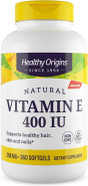 Healthy Origins Vitamin E 400 Iu (Natural, Non-Gmo, Gluten Free, Skin Support, Cardiovascular Support), 360 Softgels