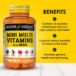 Mason Natural Mini Multi Vitamins With Iron, Vitamins A, C, D, E, B1, B2, B3, B6, B12, Folate And Calcium For Overall Health, 1 Year Supply