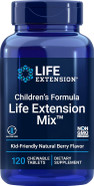 Life Extension Children'S Formula Mix, Multivitamin For Kids, 18 Essential Vitamins And Minerals, Berry Flavored With No Added Sucrose, Gluten-Free, Non-Gmo, 120 Chewable Tablets