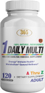 Multivitamin, Multimineral Supplement W/Antioxidants, Zinc, Vitamin D3 & B Vitamins, Gluten Free, Non-Gmo Ingredients - (120 Count) 365 Health