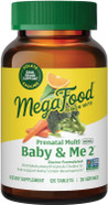 Megafood Baby & Me 2 Prenatal Multi Minis - Prenatal Vitamins For Women With Choline & Methyl Folate - Gluten-Free, Vegetarian, Pre Natal Multivitamin For Women  120 Minis Tablets, 30 Servings