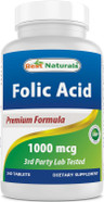Best Naturals Folic Acid 1000 Mcg (Vitamin B9), 240 Tablets