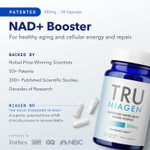Tru Niagen - Patented Nicotinamide Riboside Nad+ Supplement. Nr Supports Cellular Energy Metabolism & Repair, Vitality, Healthy Aging Of Heart, Brain & Muscle - 60 Servings / 120 Capsules