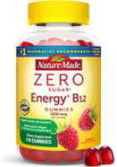 Nature Made Zero Sugar Energy Vitamin B12 Gummies 1000 Mcg Per Serving, B12 Vitamins, Energy Metabolism Support, Aspartame Free, 110 Sugar Free Gummies, 55 Day Supply