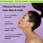 Lemme Glow Collagen Gummies For Thick Hair, Strong Nails & Healthy Skin With Multi-Collagen Peptides, Biotin, Trace Minerals, Zinc, Vitamins A, C & E, Dairy & Gluten Free, Peach Flavor, 60 Ct