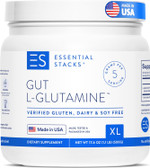Essential Stacks Gut L-Glutamine Powder - Exclusively Made In Usa - Pure L Glutamine Powder For Gut Health (60 Servings, Unflavored)