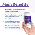 Naturecity Trueresveratrol  Resveratrol Supplement & Anti-Aging Support With 75Mg Trans-Resveratrol (98% Pure Veri-Te) For Heart, Immune, Bone & Cognitive Health | 60 Veggie Capsules