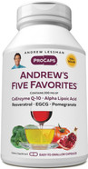 Andrew Lessman Andrew'S Five Favorites 30 Capsules - Provides 200Mg Each Of Coenzyme Q-10, Resveratrol, Egcg, Pomegranate And Alpha Lipoic Acid, Powerful Anti-Oxidant Support, No Additives