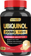 Coq10 Ubiquinol 200Mg, Coq10 200Mg Softgels, Max Absorption Ubiquinol With Vitamin E & Pqq & Black Pepper, Powerful Antioxidant, 120 Softgels