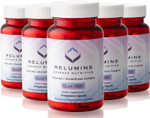 Relumins Advance Nutrition Gluta 1000 - Reduced L-Glutathione, Alpha Lipoic Acid & Rose Hips - Antioxidant Support For Skin & Overall Wellness - 30 Veg Capsules X 5 Bottles (75-Day Supply)