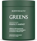 Bodyhealth Greens Enhanced With Perfectamino - Daily Superfood Green Apple Smoothie Powder With Vegetables, Fruit, Antioxidants, Prebiotics, Probiotics, Fiber, And Protein - 40 Servings