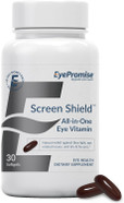 Eyepromise Screen Shield All-In-One Eye Vitamin | Omega3 Fish Oil, Bilberry, Lutein, Zeaxanthin, Vitamins A, C, B12, Zinc | 30 One-A-Day, Easy-Swallow Softgel Capsules